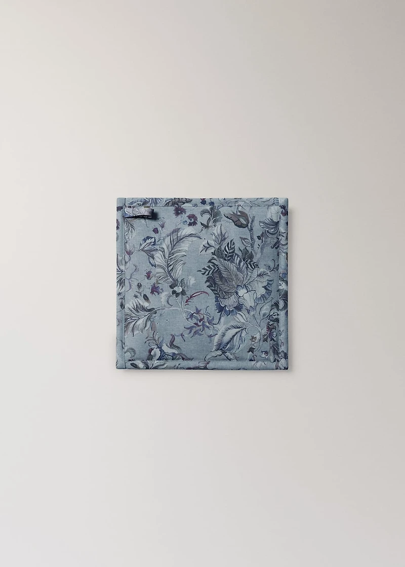 Cotton-linen printed oven mitt