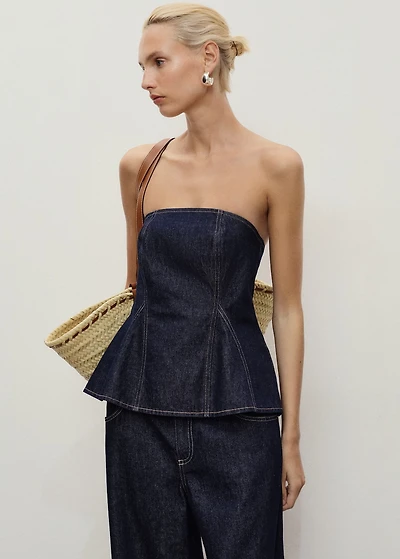 Denim peplum top