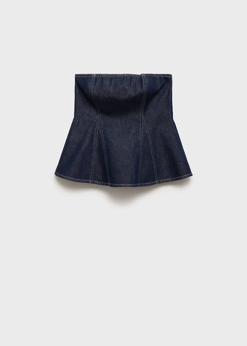 Denim peplum top