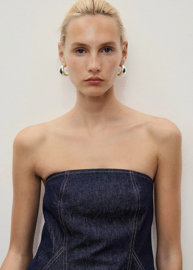 Denim peplum top