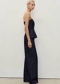 Denim peplum top