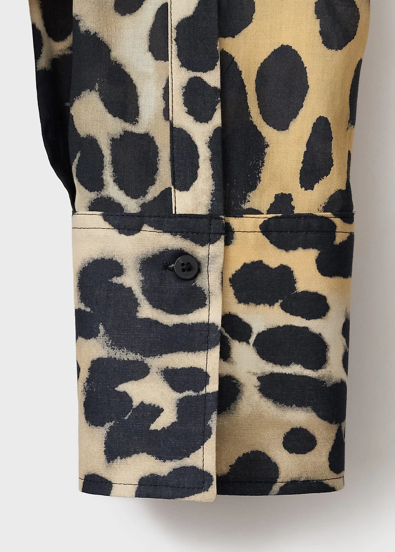 Leopard-print shirt with pocket