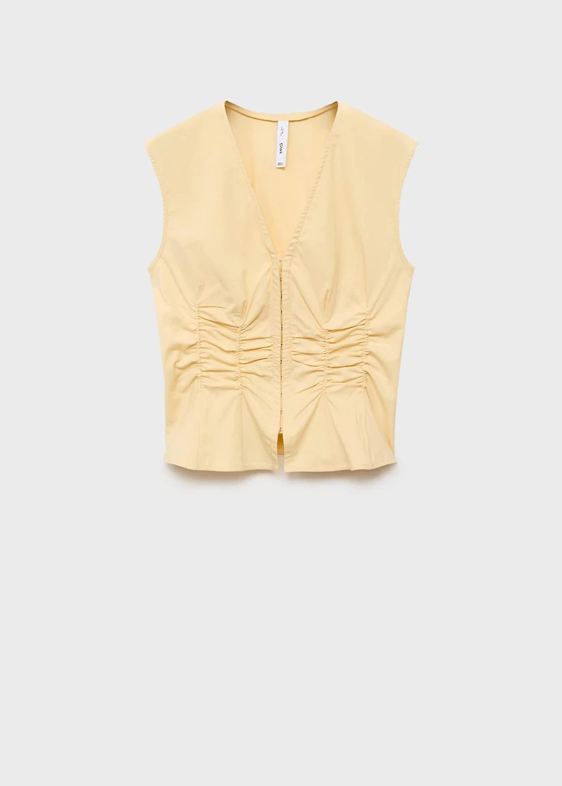 Gathered cotton blouse