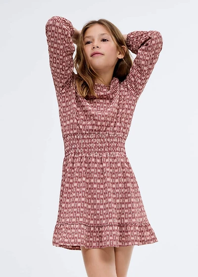 Printed ruched dress