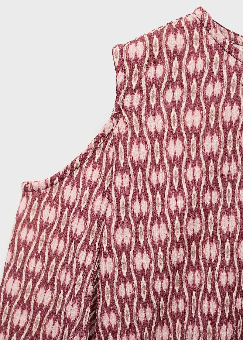 Printed ruched dress