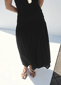 Gathered midi-dress