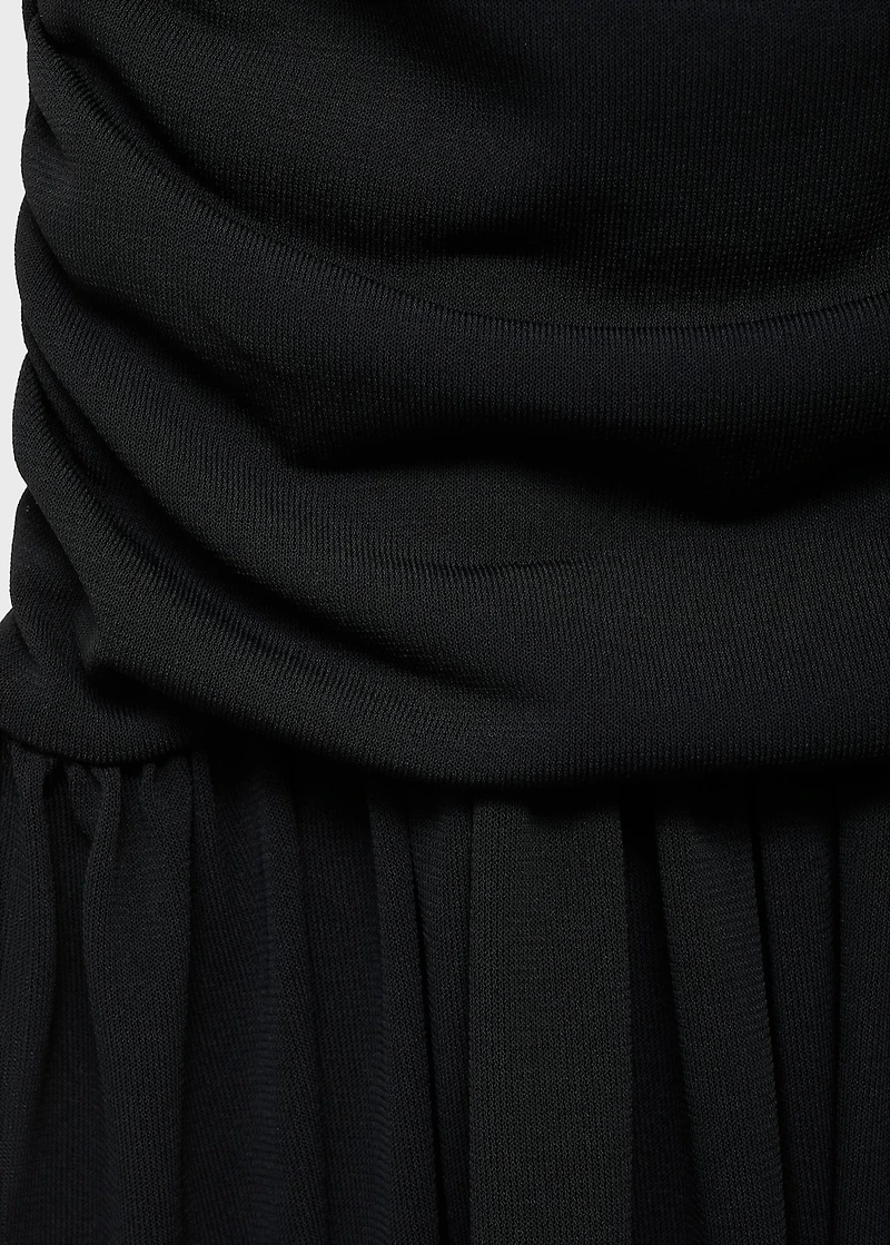 Gathered midi-dress