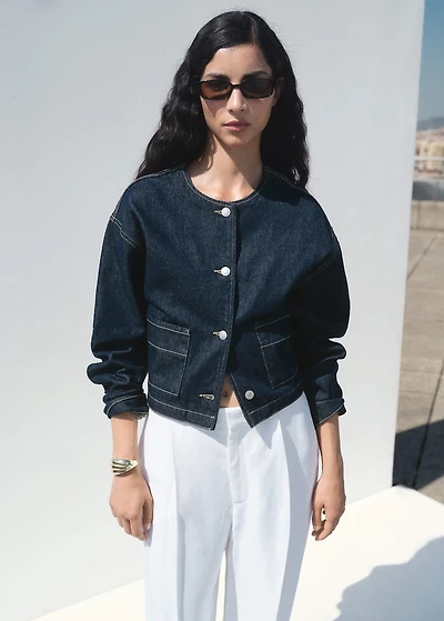 Denim crop jacket