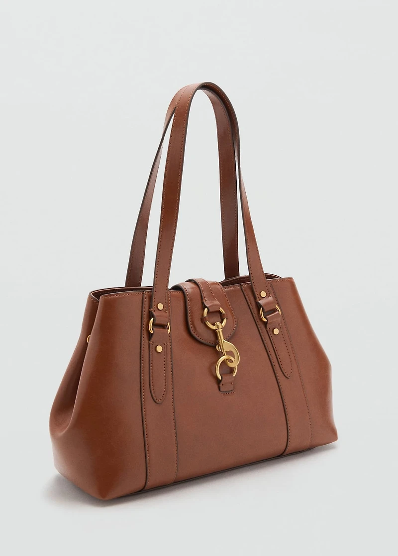 Large shoulder bag with hook fastener