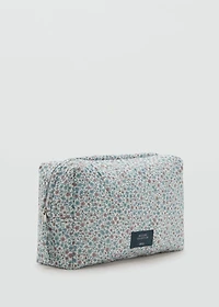 Floral-print cosmetic bag
