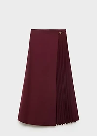 Pleated crossover skirt