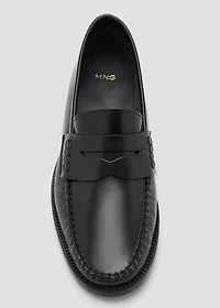 Gathered leather moccasin