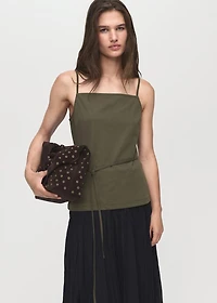 Cotton top with waist tie