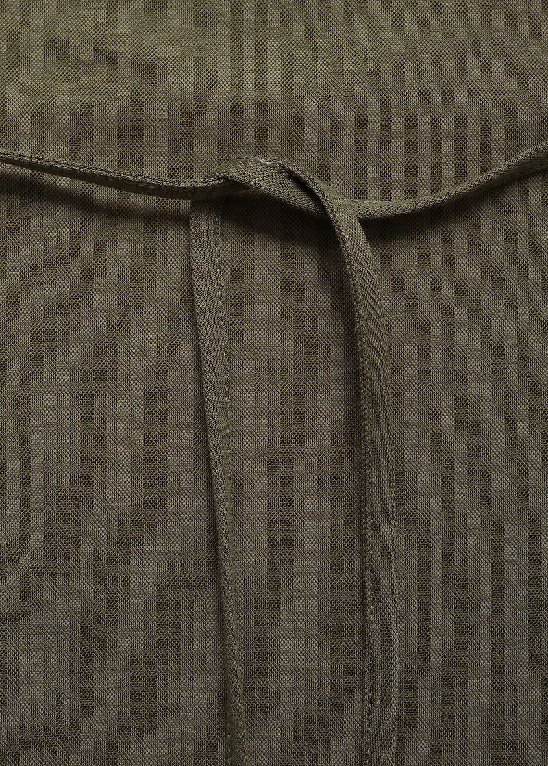 Cotton top with waist tie