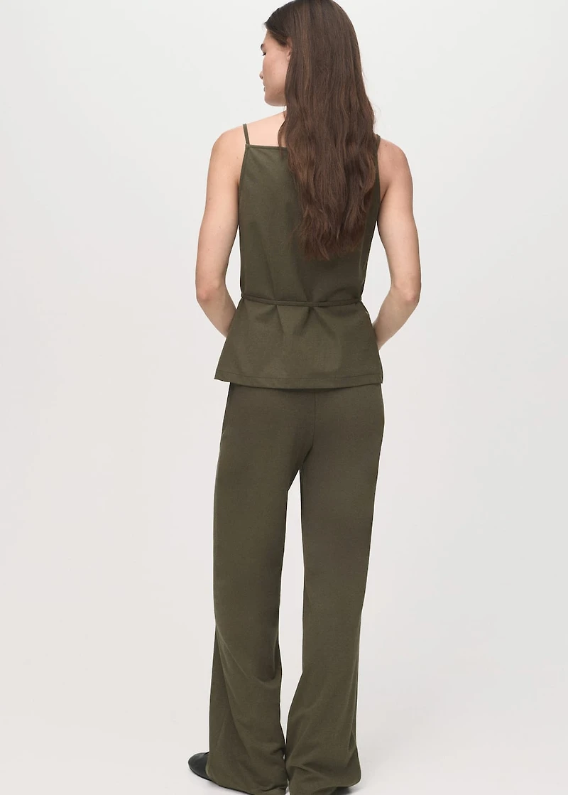 Cotton top with waist tie