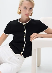 Cotton t-shirt with contrasting trim