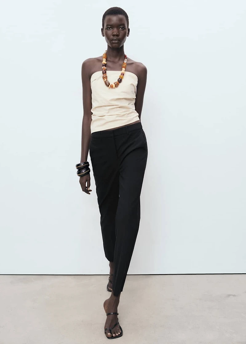 Straight-cut crop pants