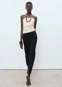 Straight-cut crop pants