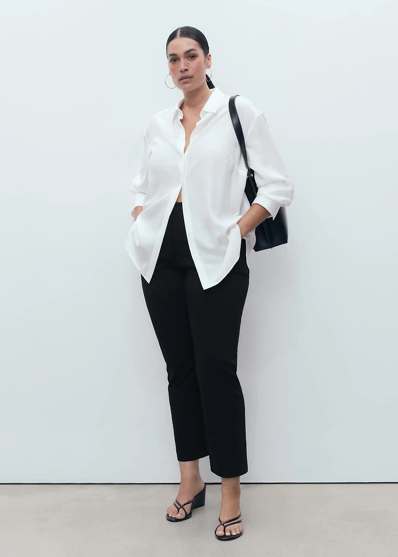 Straight-cut crop pants