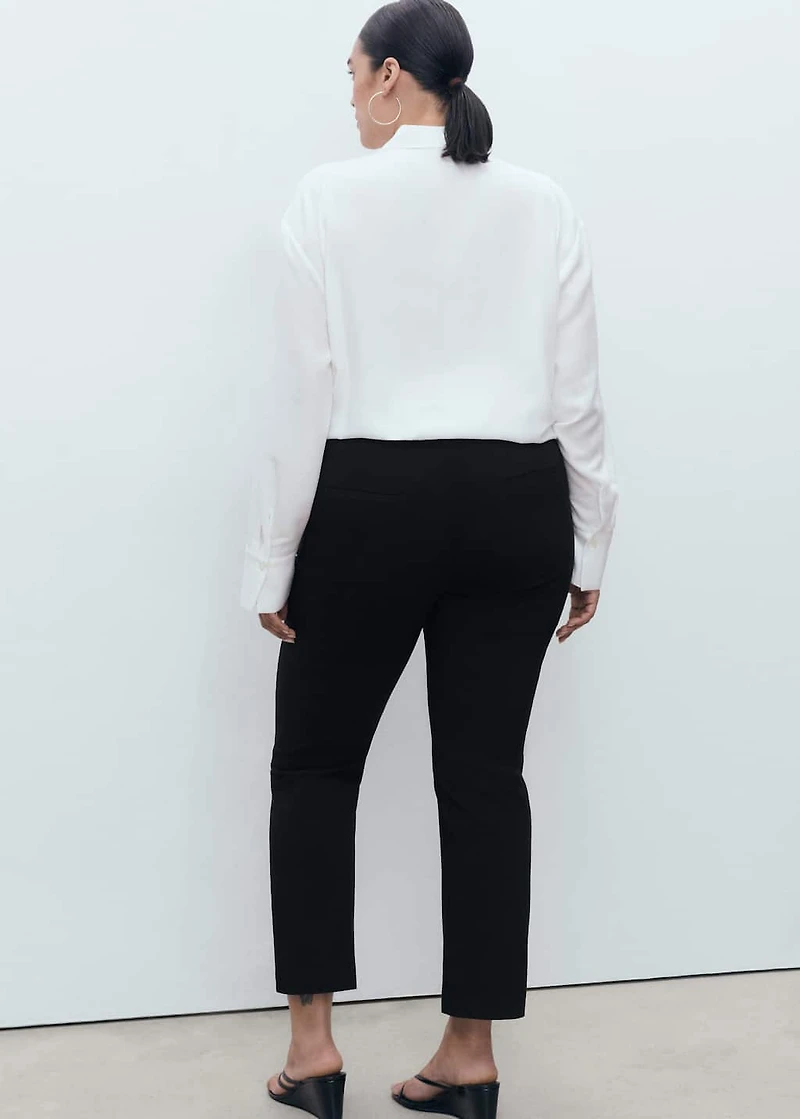 Straight-cut crop pants