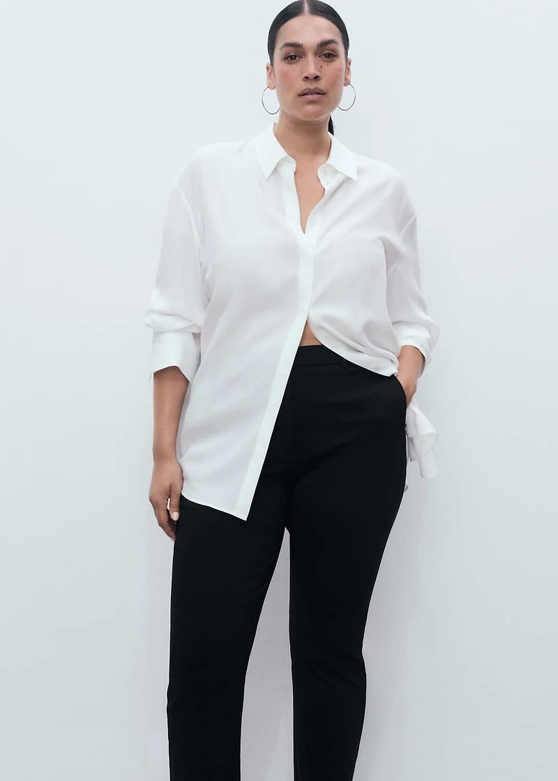 Straight-cut crop pants