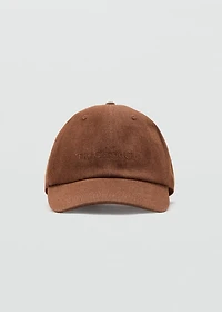 Cotton cap with embroidered slogan