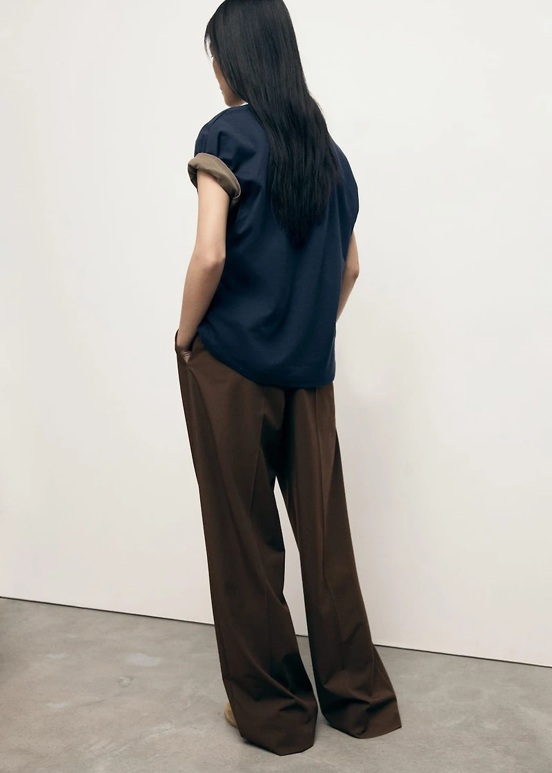 Low-rise wide-leg pants