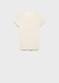 Ribbed-knit short-sleeved sweater