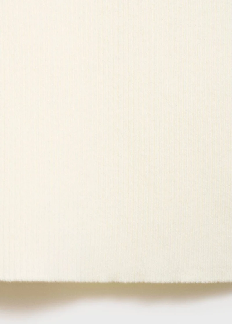 Ribbed-knit short-sleeved sweater