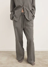 Two-piece cotton pajamas gingham check