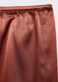 Silk shorts with contrasting lace trim