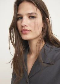 Poplin pajama shirt