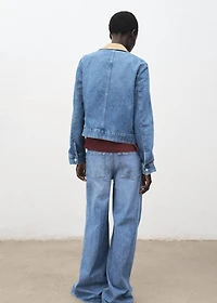 Corduroy collar denim jacket