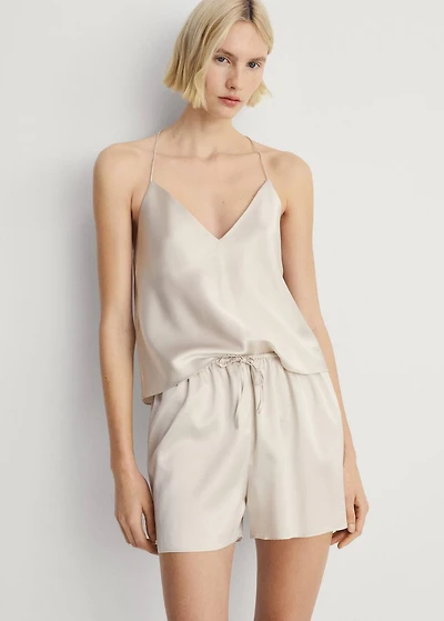 Silk pajama top
