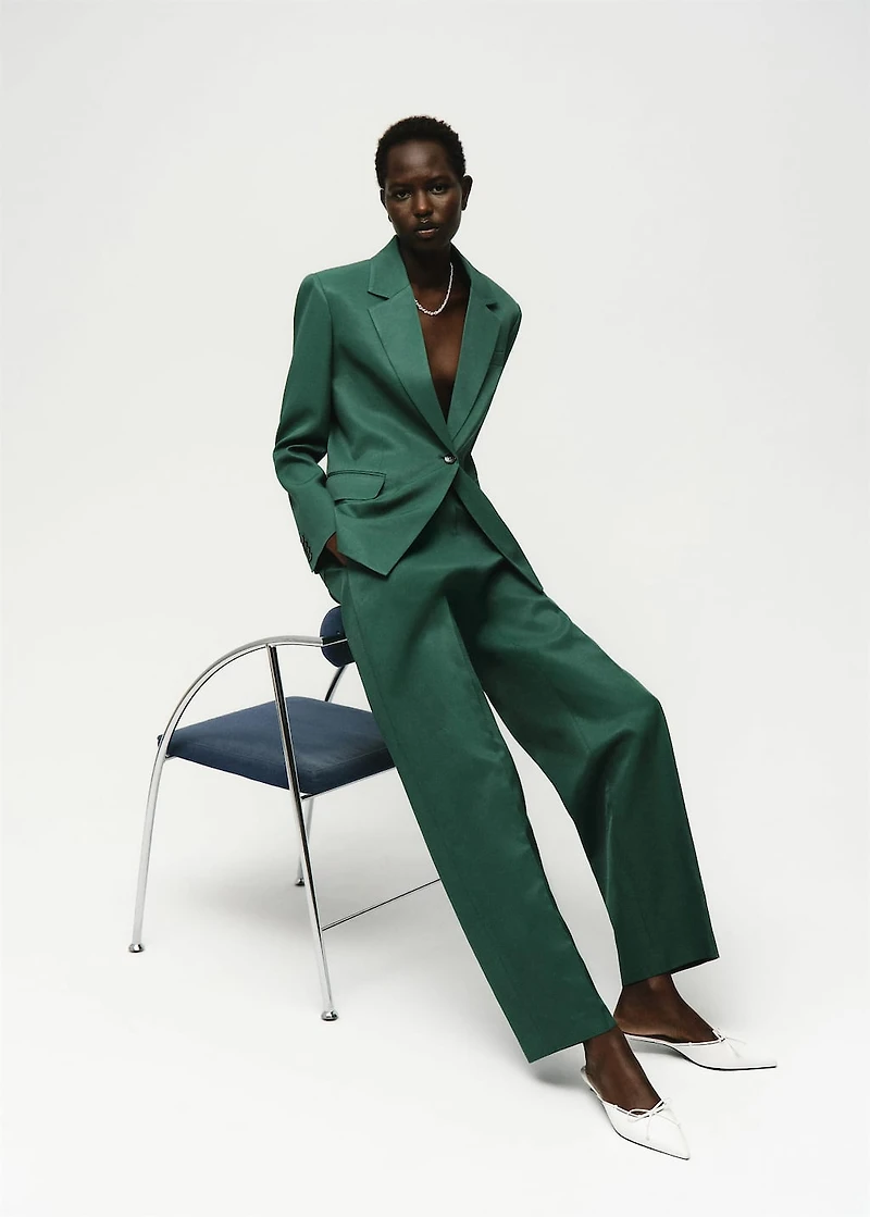 Linen-blend suit blazer
