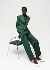Linen-blend suit blazer