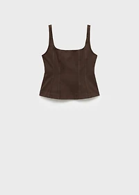 Flared denim top