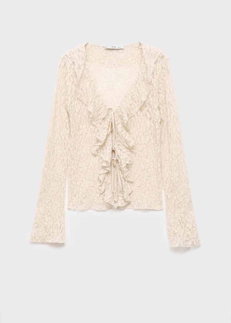 Lace blouse with ruffles