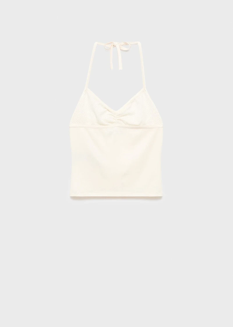 Top with perforated neckline
