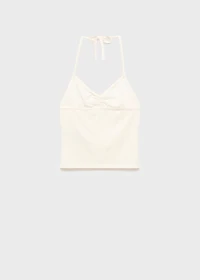 Top with perforated neckline