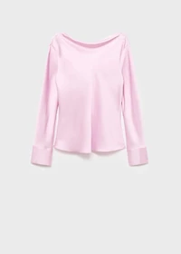 Satin blouse with draped back