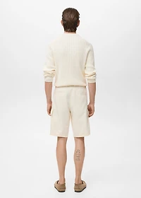 Cotton lyocell cargo bermuda shorts