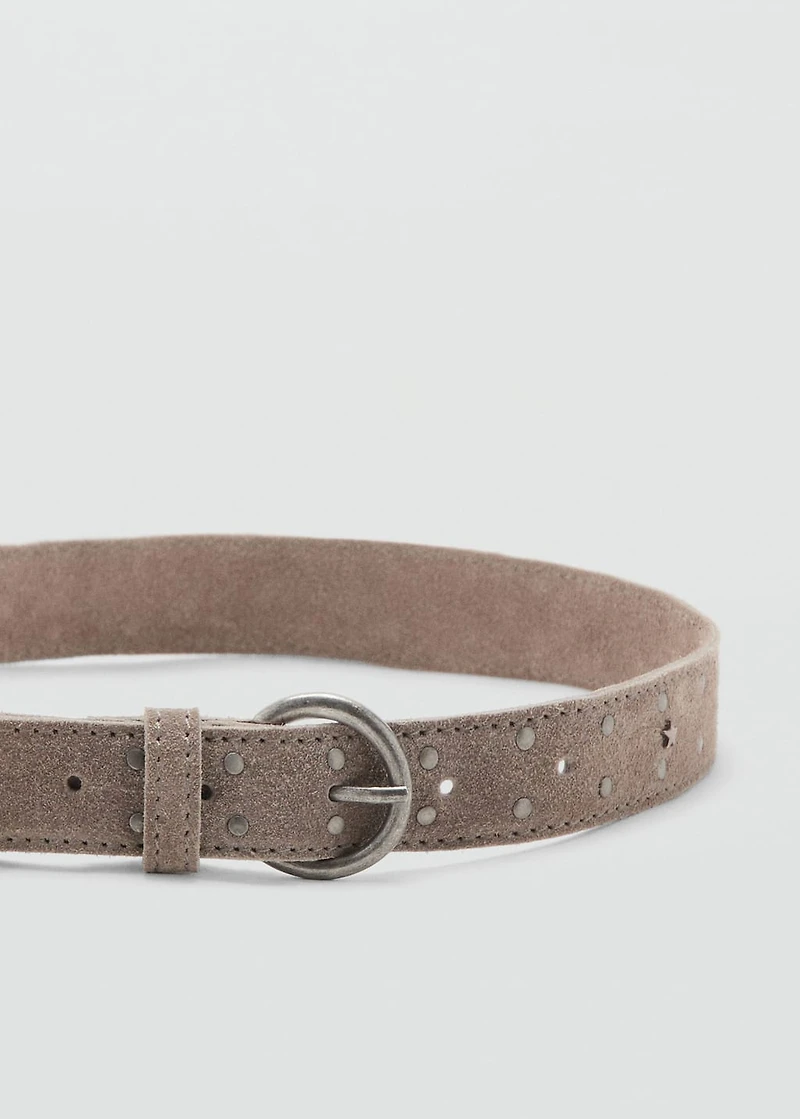 Studded leather belt