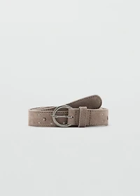 Studded leather belt