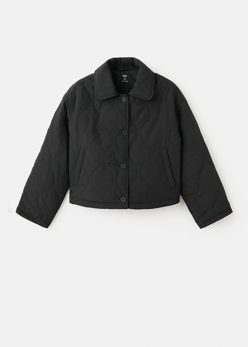Quilted parka with buttons