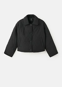 Quilted parka with buttons