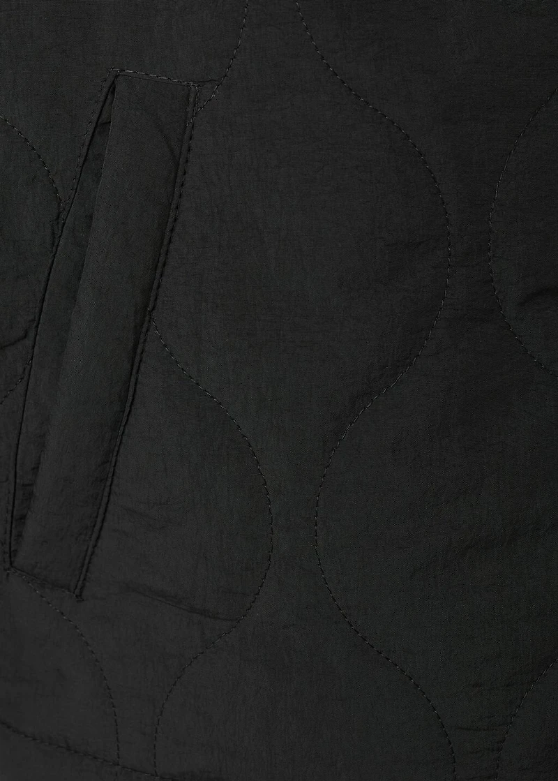 Quilted parka with buttons