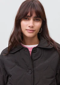 Quilted parka with buttons