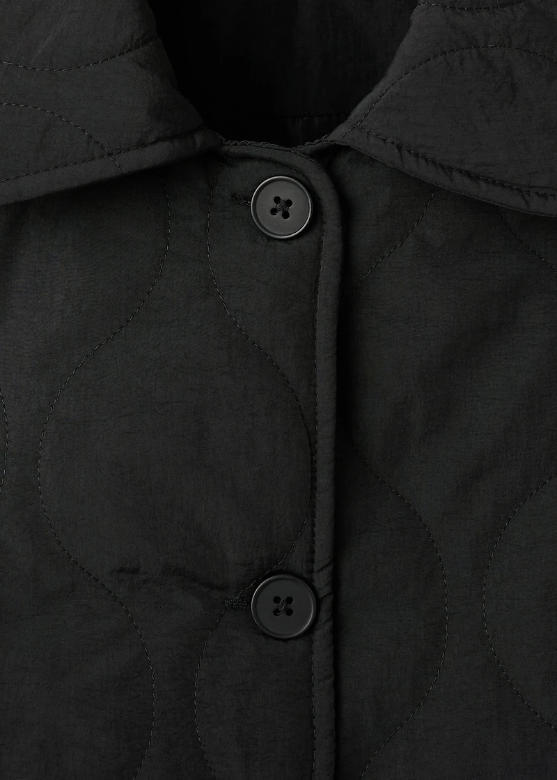 Quilted parka with buttons