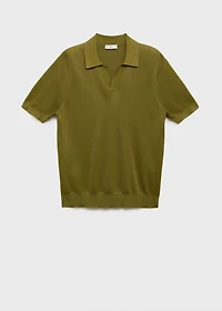 Cotton polo shirt with microstructure